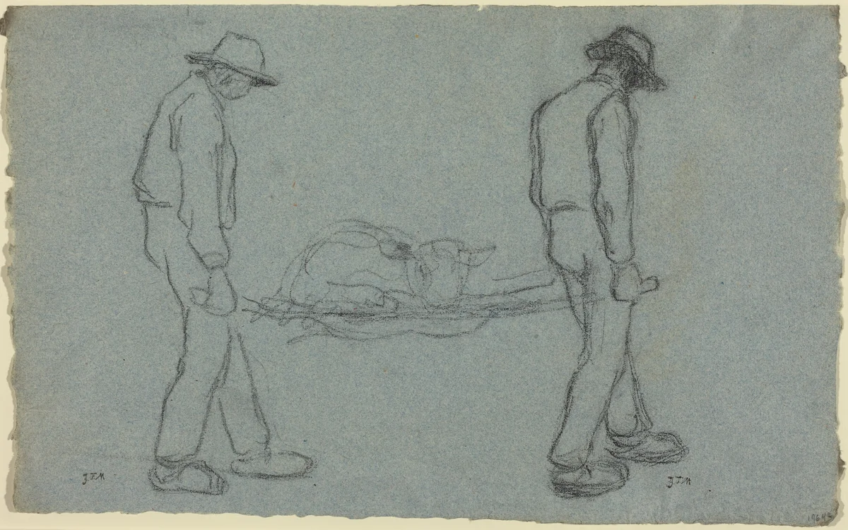 The Newborn by Jean-François Millet, drawing, 1814-1875