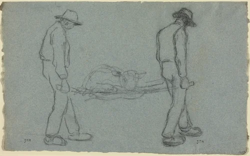 The Newborn by Jean-François Millet, drawing, 1814-1875