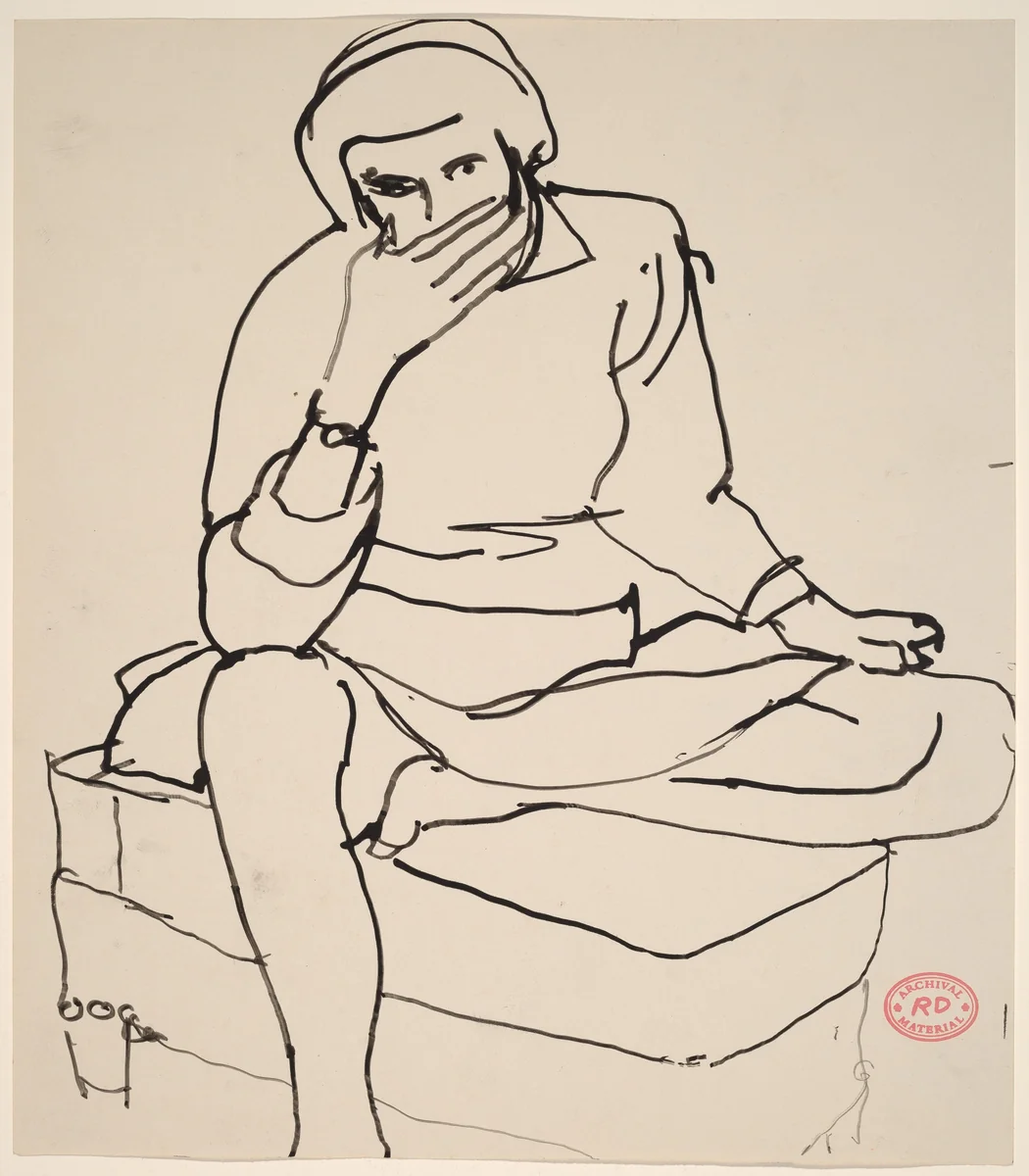 Untitled [seated figure] by Richard Diebenkorn, drawing, 1955-1967