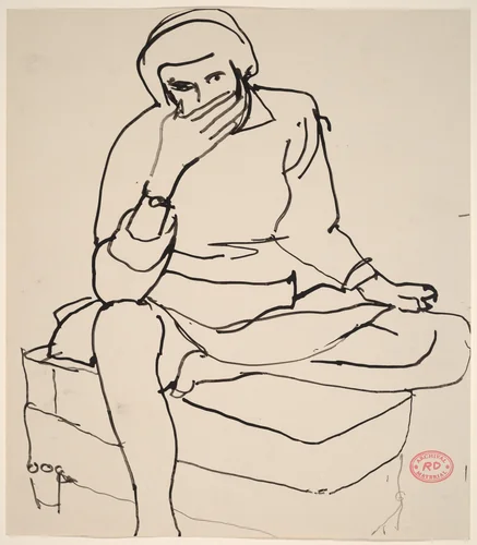 Untitled [seated figure] by Richard Diebenkorn, drawing, 1955-1967