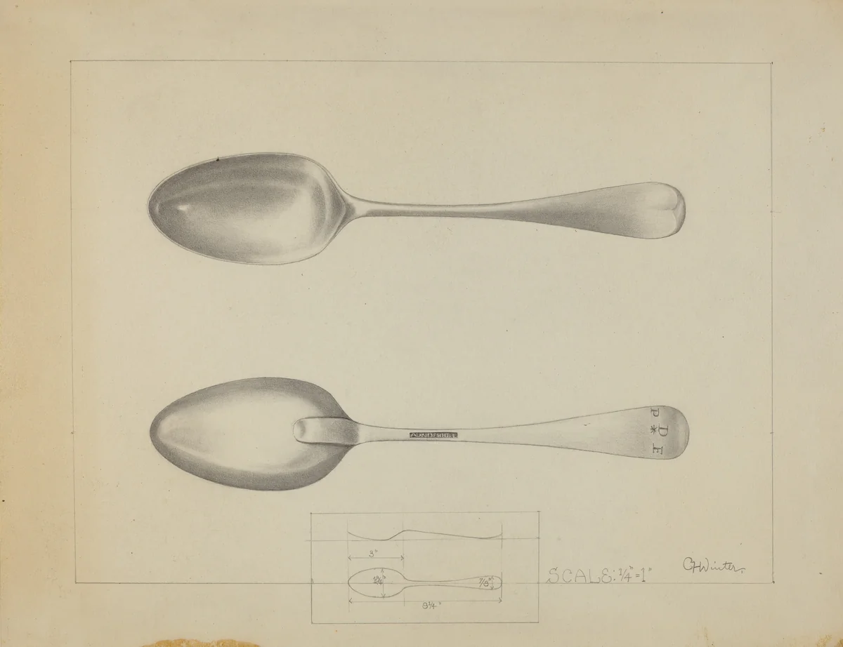 Silver Spoon by Charlotte Winter, index of american design, 1936