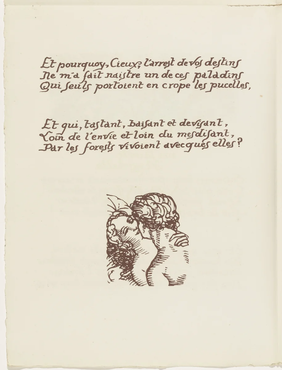 Tailpiece (folio 63 verso) from Les Amours (The Loves) by Émile Bernard, illustrated book, 1915