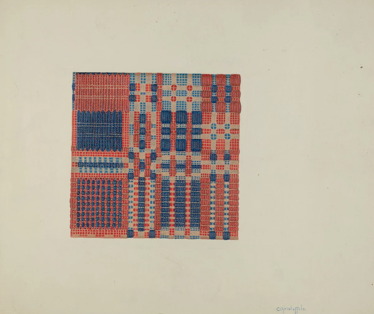 Coverlet by Cornelius Christoffels, index of american design, 1940