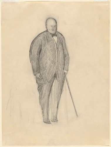 Standing Man by Elie Nadelman, drawing, 1909
