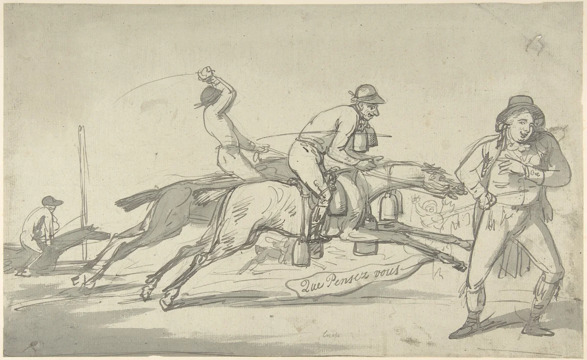 How to Escape Losing by Thomas Rowlandson, drawing, 1786-1796