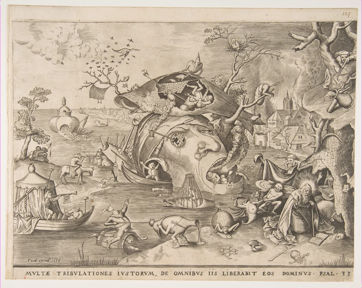The Temptation of St. Anthony by Pieter Bruegel, print, 1556