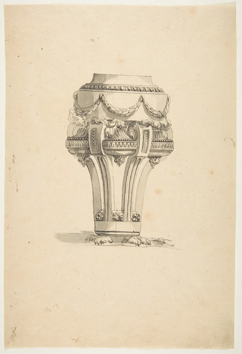 Design for an Incense Burner (?) by anonymous, drawing, 1800-1899