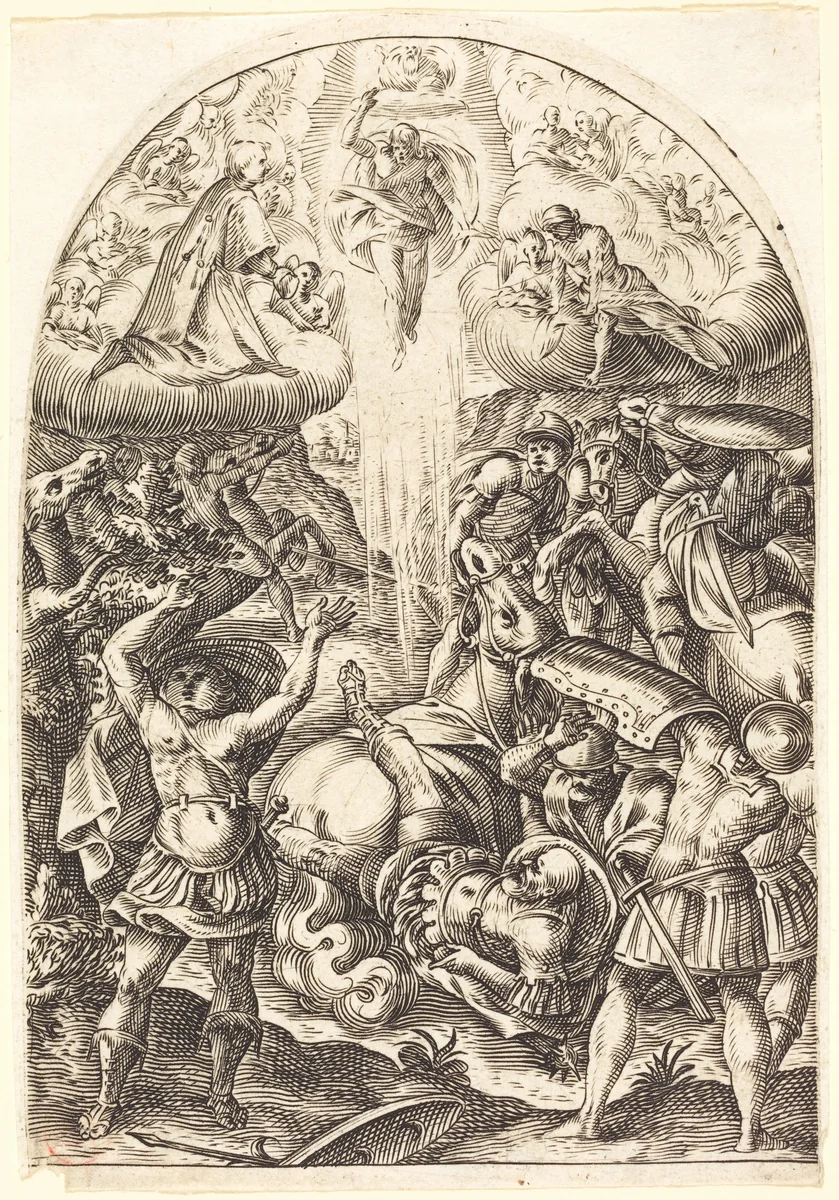 The Conversion of Saint Paul by Jacques Callot, print, 1608-1611