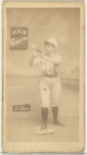 1st Base, from the Girl Baseball Players series (N48, Type 2) for Dixie Cigarettes by Allen & Ginter, photograph, 1886-1888