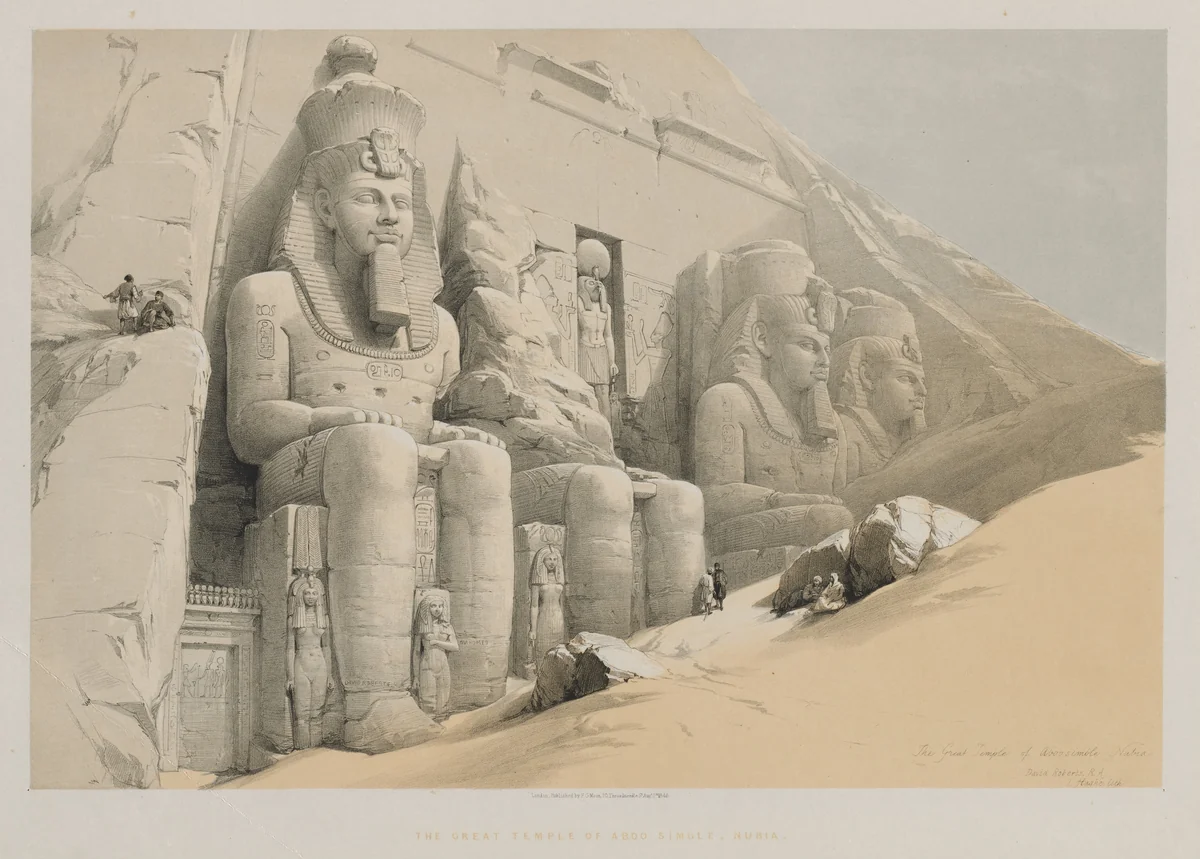 Egypt and Nubia, Volume I: The Great Temple of Aboo-Simble, Nubia by Louis Haghe, print, 1846