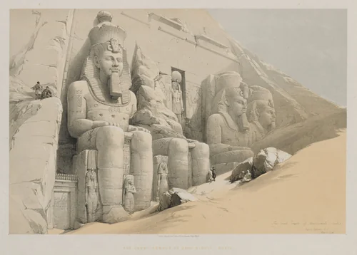 Egypt and Nubia, Volume I: The Great Temple of Aboo-Simble, Nubia by Louis Haghe, print, 1846