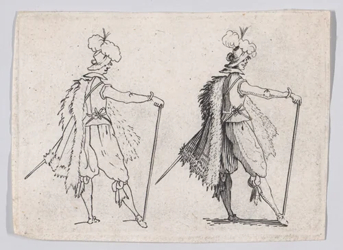 Copy of Le Gentilhomme a la Grande Canne (The Gentleman with the Large Cane), from "Les Caprices" by anonymous, print, 1620-1700