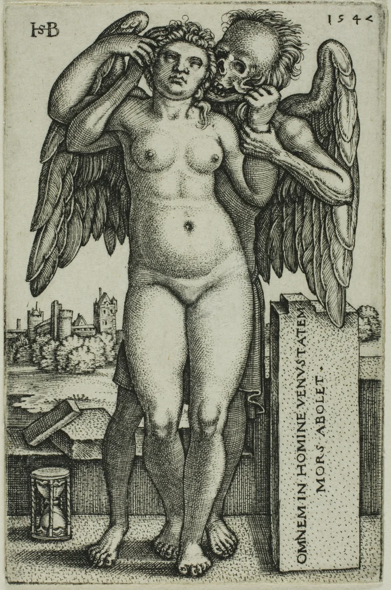 Death and the Maiden by Sebald Beham, print, 1546