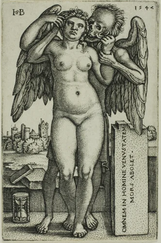 Death and the Maiden by Sebald Beham, print, 1546