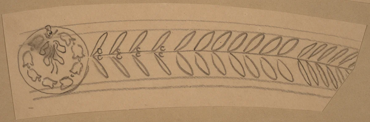 Study for a Border Design by Charles Sprague Pearce, drawing, 1890-1897