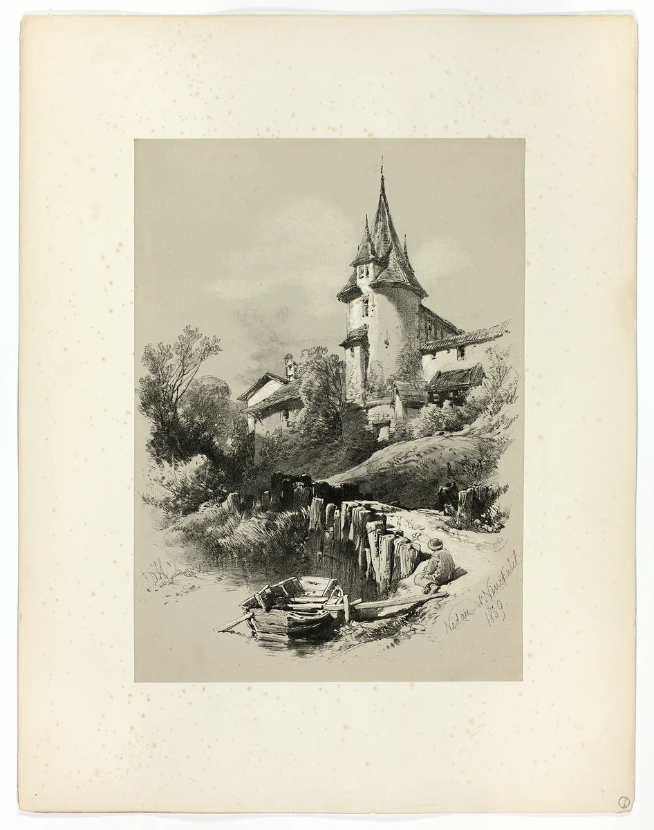 Nidan W. Neuchatel, from Picturesque Selections by James Duffield Harding, print, 1859