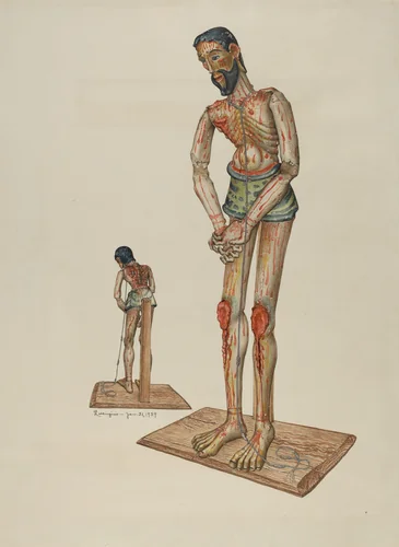 Bulto (Penitente Nazarine Christ) by Eldora P. Lorenzini, index of american design, 1939