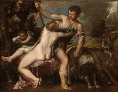 Venus and Adonis by Titian, painting, 1540-1565