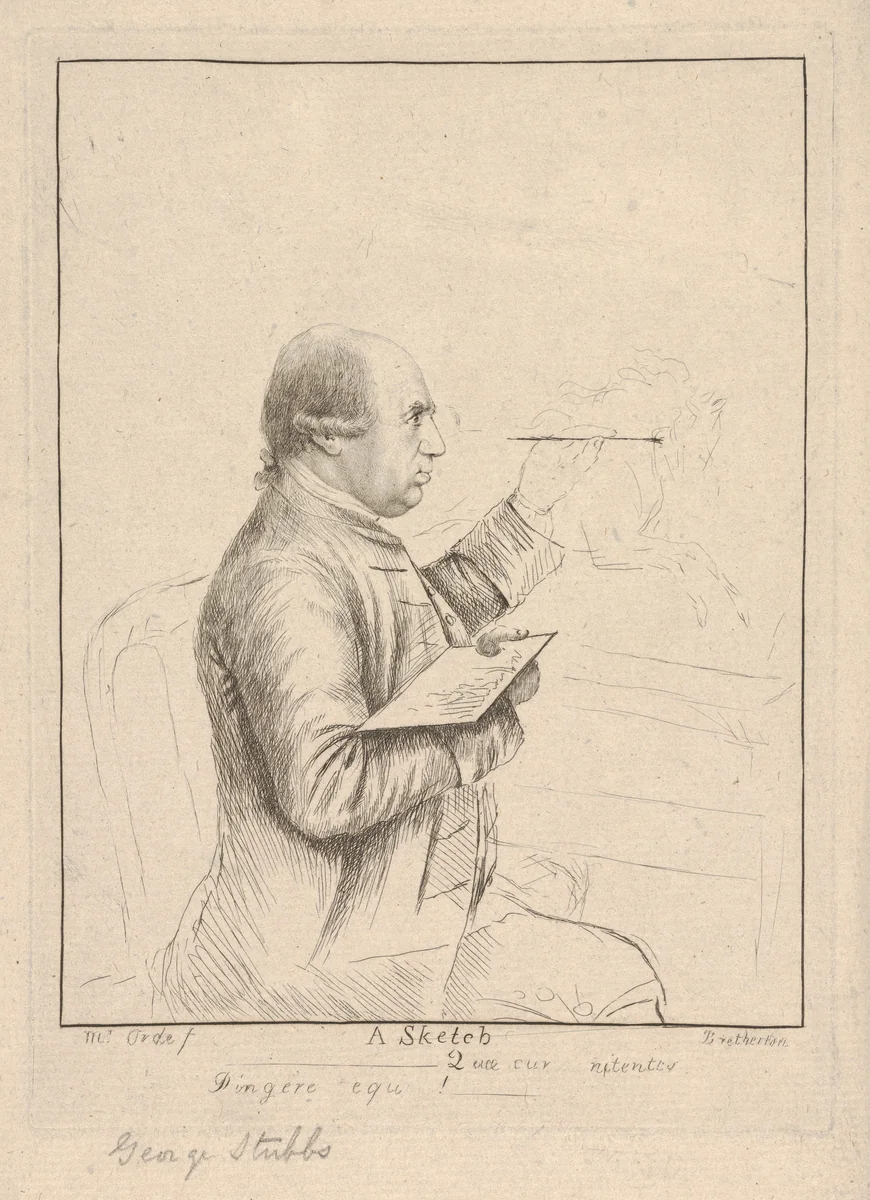 A Sketch (Portrait of George Stubbs) by James Bretherton, print, 1750-1800