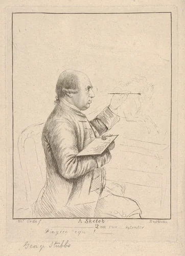 A Sketch (Portrait of George Stubbs) by James Bretherton, print, 1750-1800