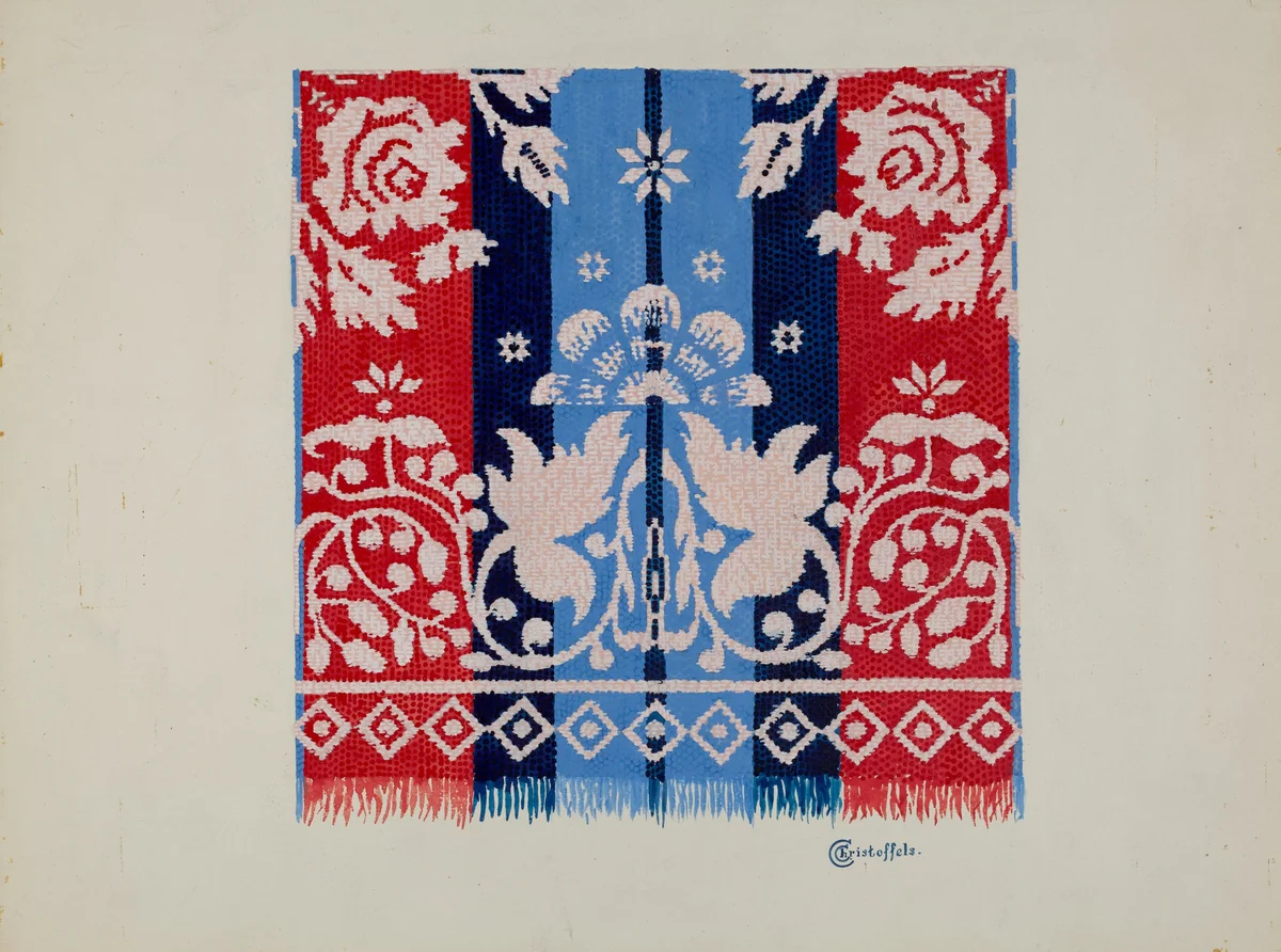 Coverlet by Cornelius Christoffels, index of american design, 1936