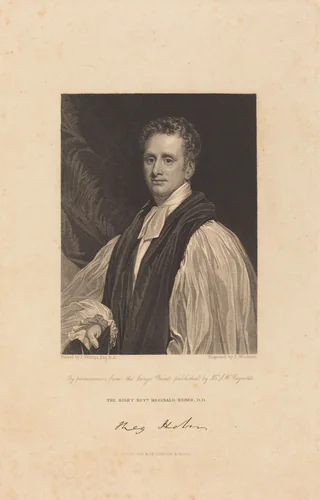 Rev. Reginald Heber, D.D. by Thomas Woolnoth
Thomas Phillips, print, 1831