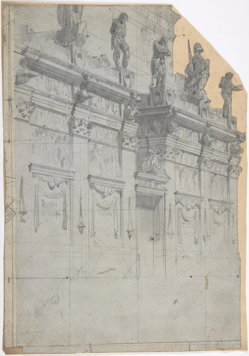Design for a Stage Set at the Opéra, Paris by Eugène Cicéri, drawing, 1830-1890