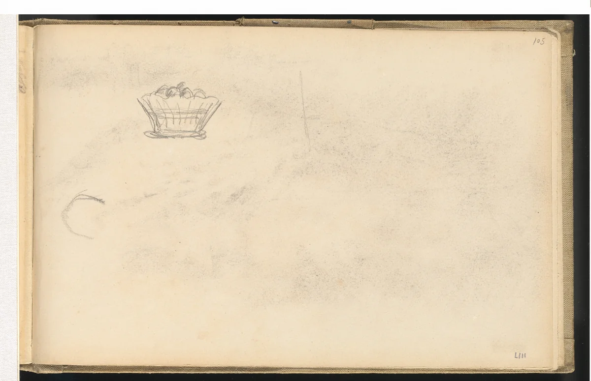 Basket by Paul Cezanne, drawing, 1877-1900