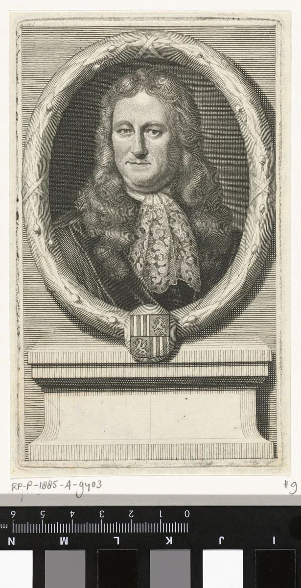 Portret van Abraham Johannes Kuffeler by Jan van Munnickhuysen, print, 1685-1721