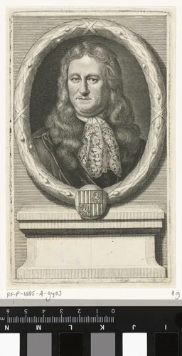 Portret van Abraham Johannes Kuffeler by Jan van Munnickhuysen, print, 1685-1721
