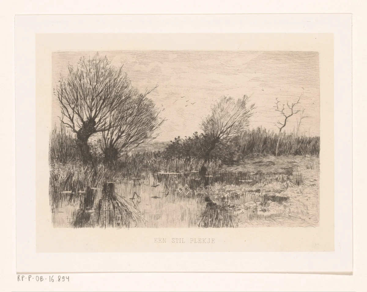 Een stil plekje by Geo Poggenbeek, print, 1863-1903