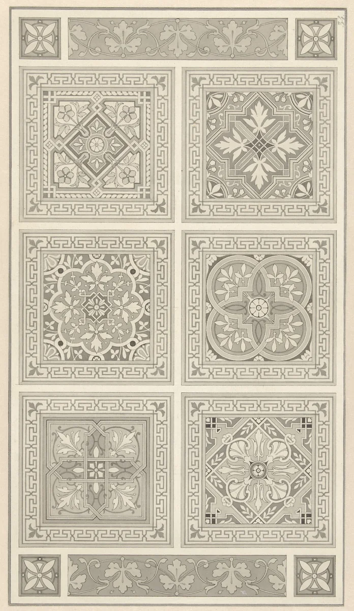 Vlakvulling van friezen en vierkanten by Alexandre Eugène Prignot, drawing, 1832-1875