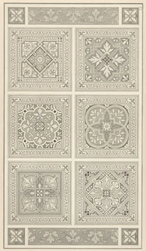 Vlakvulling van friezen en vierkanten by Alexandre Eugène Prignot, drawing, 1832-1875