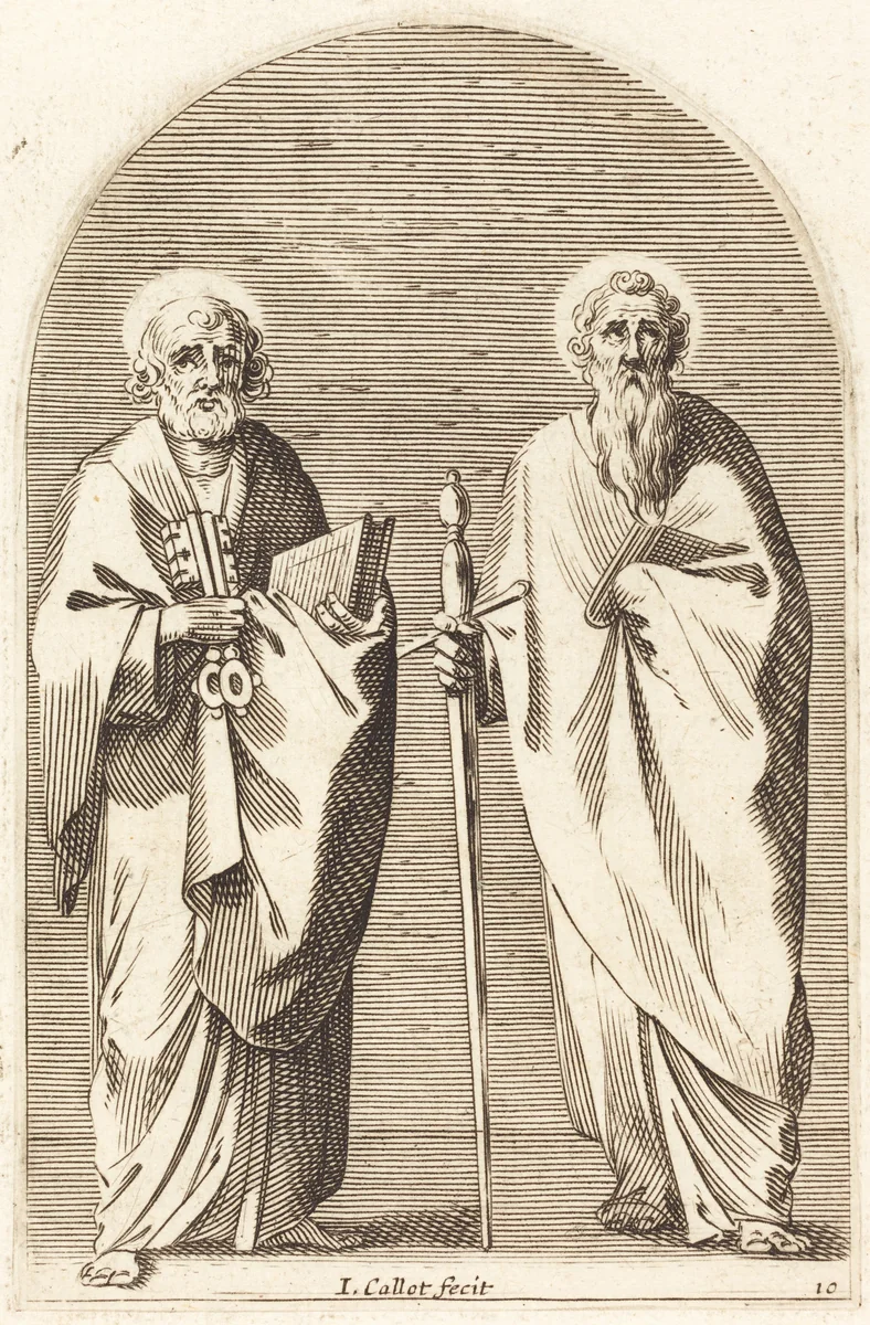 Saints Peter and Paul by Jacques Callot, print, 1608-1611