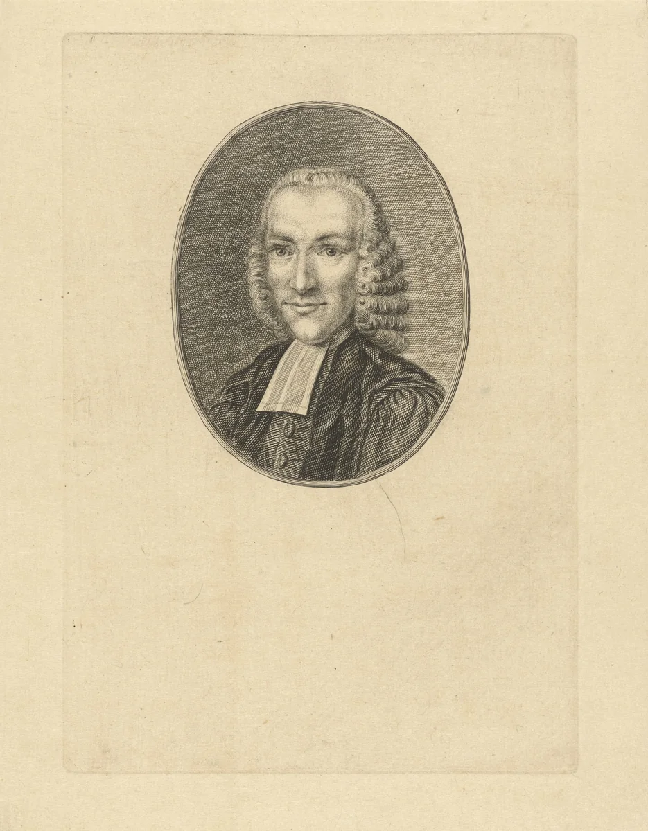 Portret van Nicolaus Hoogvliet by Pieter de Mare, print, 1781-1783