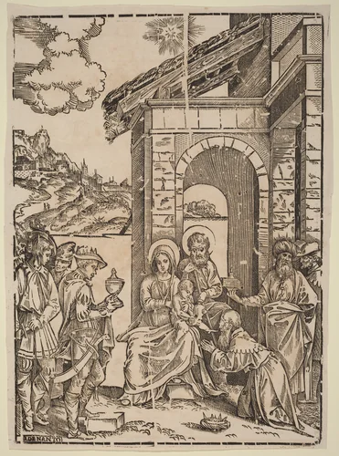 The Adoration of the Magi by Francesco Denanto, print, 1452-1592