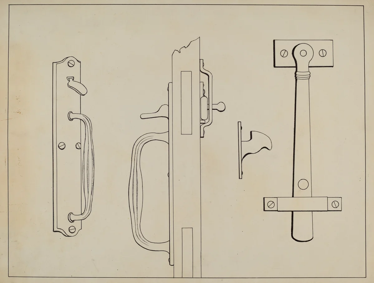 Attic Door Latch by James M. Lawson, index of american design, 1936