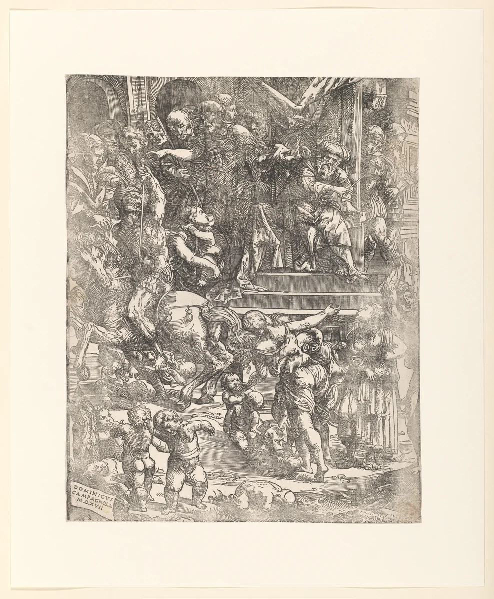 Kindermoord te Bethlehem (linkerdeel) by Unknown, print, 1517