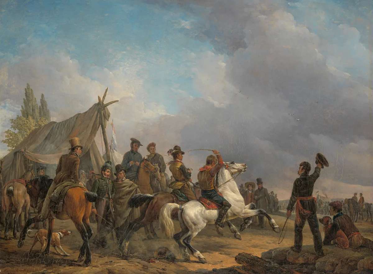 The Horse Race by Joseph Moerenhout, painting, 1829