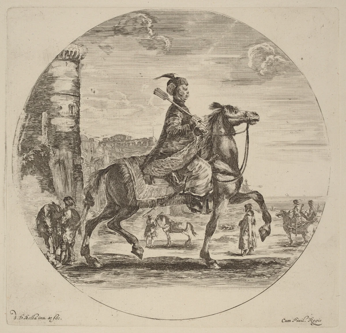 Polish Cavalier by Stefano della Bella, print, 1610-1664