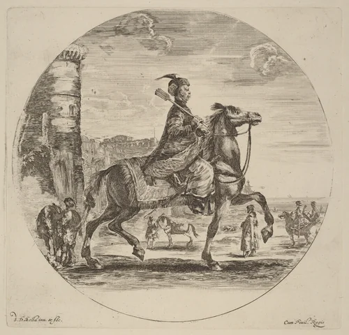 Polish Cavalier by Stefano della Bella, print, 1610-1664