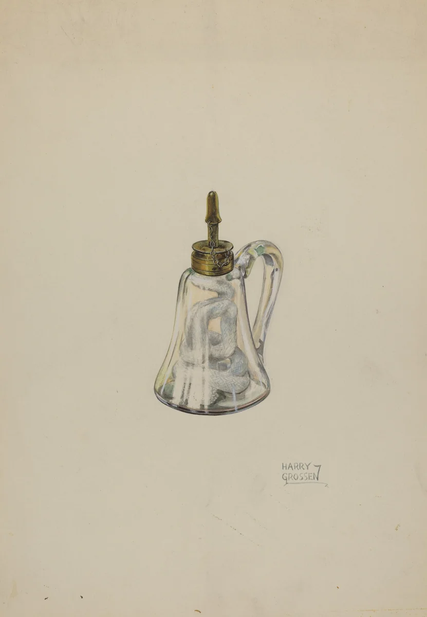 Glass Camphene Lamp by Harry Grossen, index of american design, 1937