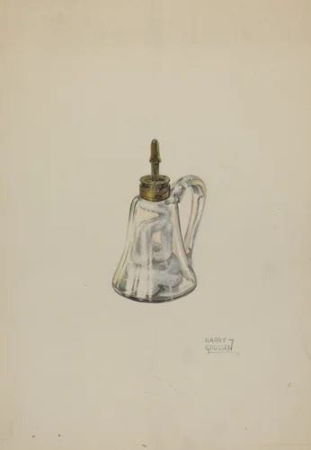 Glass Camphene Lamp by Harry Grossen, index of american design, 1937