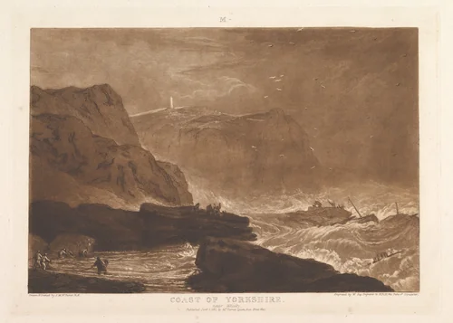 Coast of Yorkshire, Near Whitby (Liber Studiorum, part V, plate 24) by Joseph Turner, print, 1811