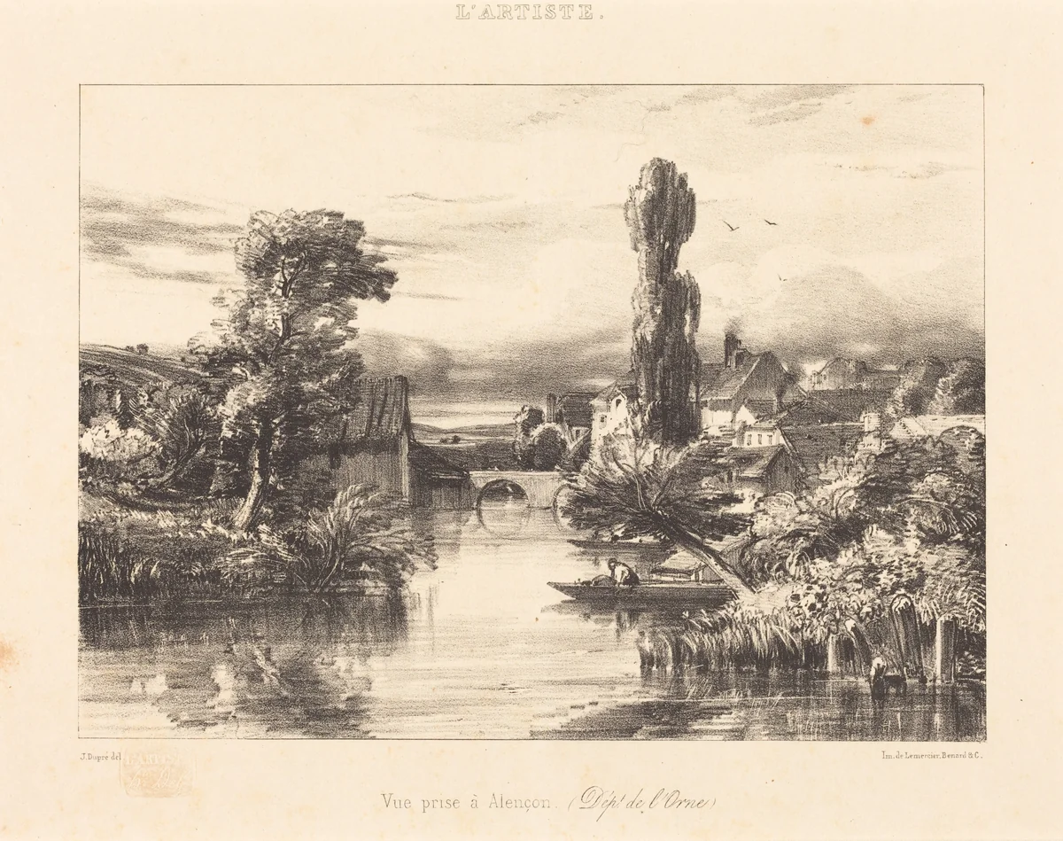 View at Alençon (Vue prise à Alençon) by Jules Dupré, print, 1839