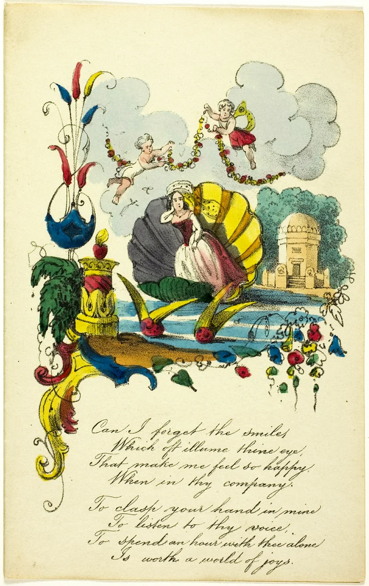 Can I Forget the Smiles (valentine) by Unknown Artist, other, 1835-1845