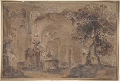 The Temptation of Saint Anthony by anonymous, drawing, 1600-1700