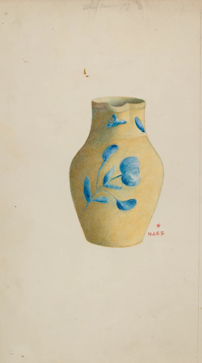 Stoneware Cream Pitcher by Margaret Stottlemeyer, index of american design, 1935-1942