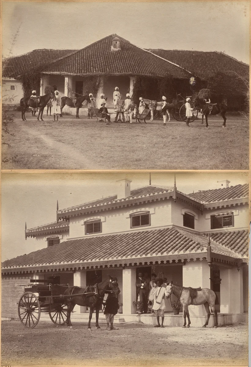 Dr. Morris and party, Jhansi (recto); Mr. MacNull, Jhansi (verso) by Raja Deen Dayal, photograph, 1877-1892