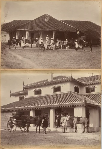 Dr. Morris and party, Jhansi (recto); Mr. MacNull, Jhansi (verso) by Raja Deen Dayal, photograph, 1877-1892